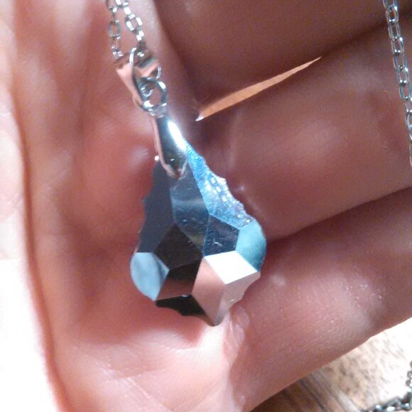 Magic Color Crystal Baroque Brass Pendant Stainless Steel Necklace - Picture 15 of 15